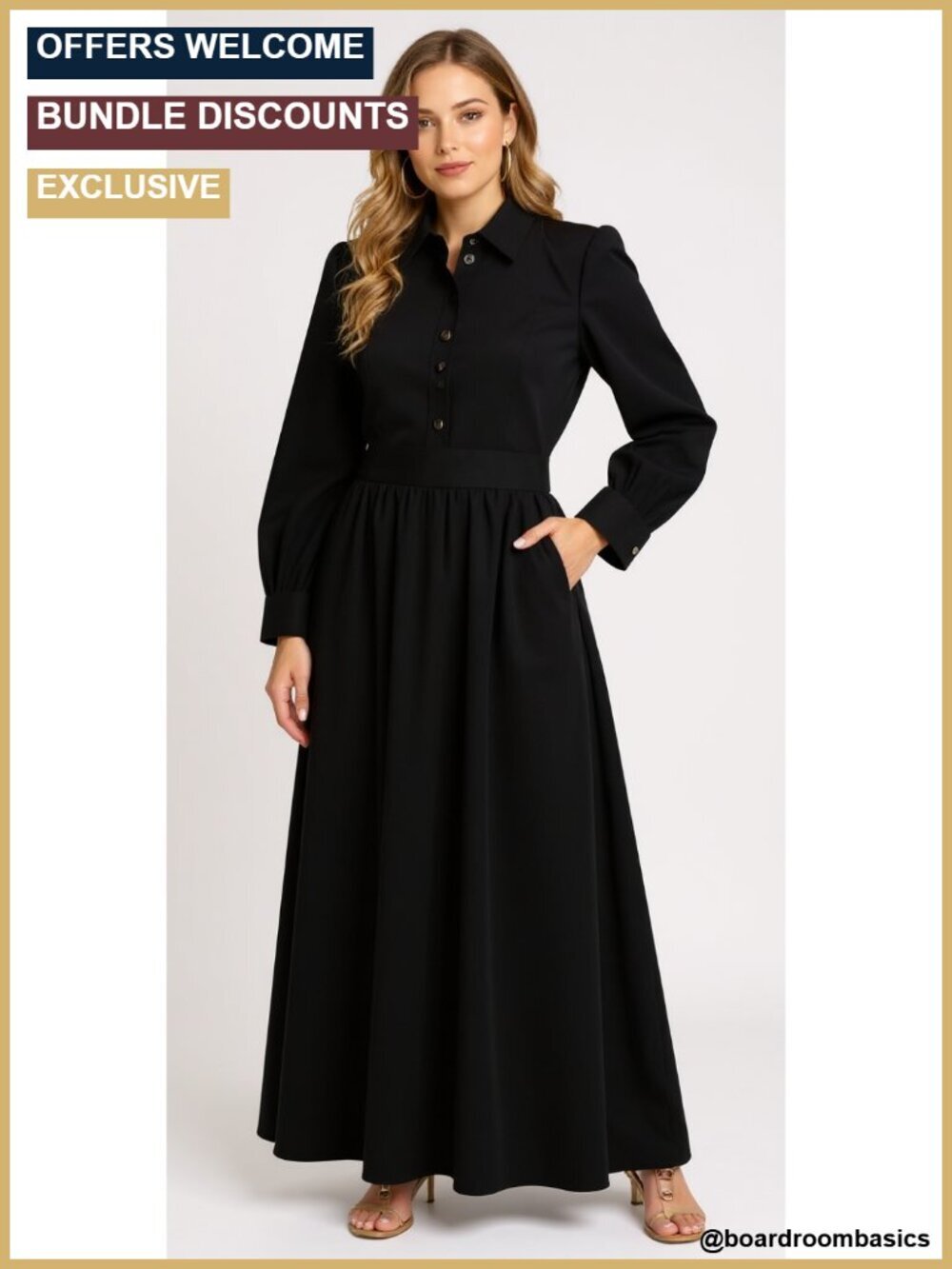 Flowy Maxi Skirt Pleated High Waisted Casual Long Skirt with Pockets